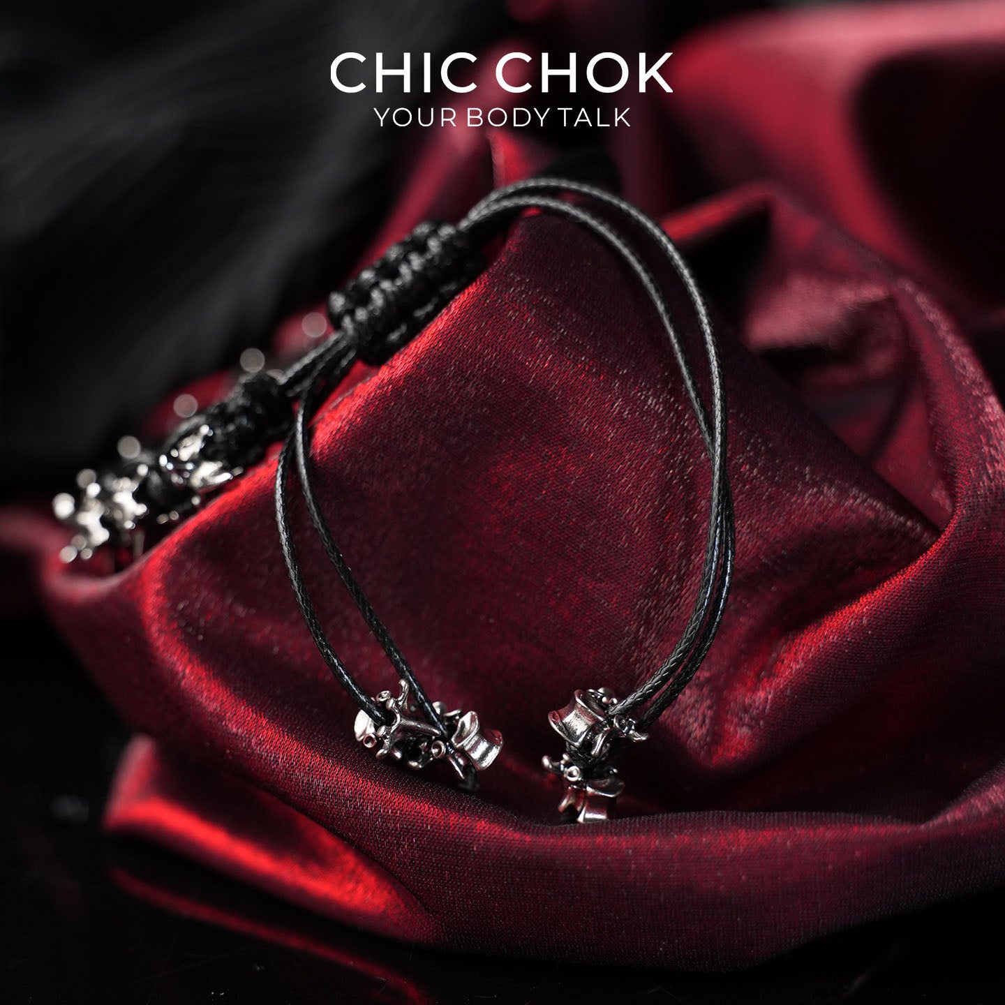 CHICCHOK Inverse Bone Restraint | Spine Bone Braided Bracelet | Gothic Bionic Wristband