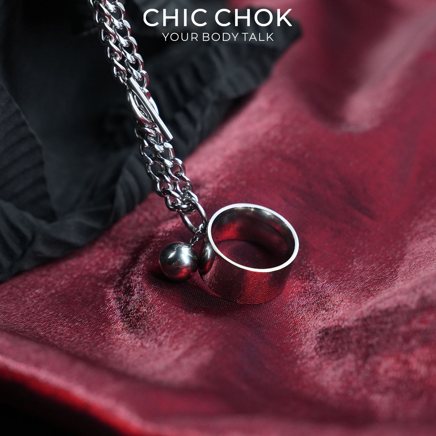 CHICCHOK Original Fingertip Shackle: Interactive Chain Ring - High-Quality Stainless Steel Darkwear Jewelry