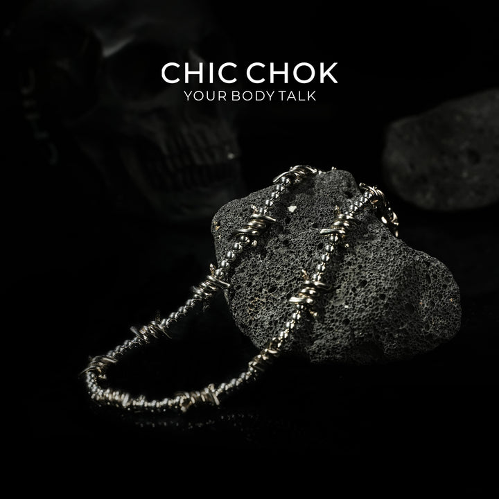 CHICCHOK [Steel Thorns] Heavy Metal Punk Necklace