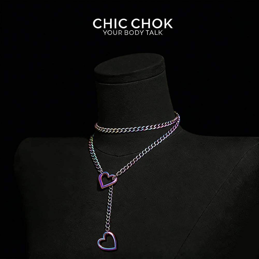CHICCHOK [MeowChain] Heart O-ring Cuban chain necklace