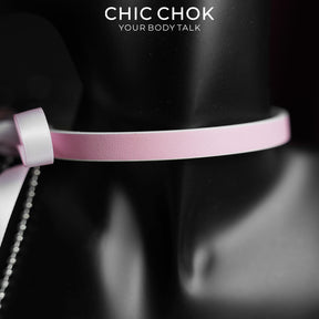 CHICCHOK Satin Shadow Genuine Leather Choker | Gothic Ribbon Bowknot Necklace | Balletcore Quiet Luxury Black Silk Tassel Collar Alternative Jewelry