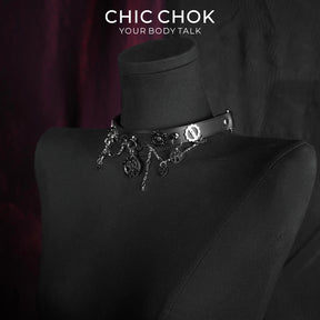 CHICCHOK Gear Prologue Genuine Leather Choker | Steampunk Industrial Gear Collar | Heavy Cyberpunk Multilayer Chain Subversive Body Armor