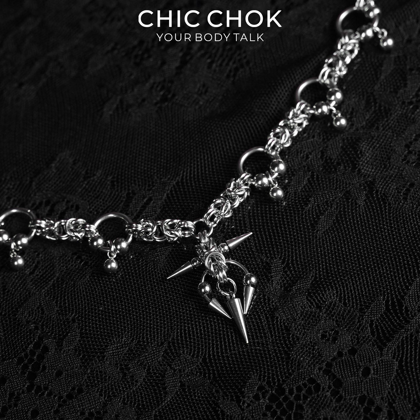 CHICCHOK Crimson Tears Prison Heart Necklace | Gothic Heavy Stainless Steel Thorns Choker | Y2K Cyberpunk Industrial Barbed Wire Link Chain Collar for Sensitive Skin