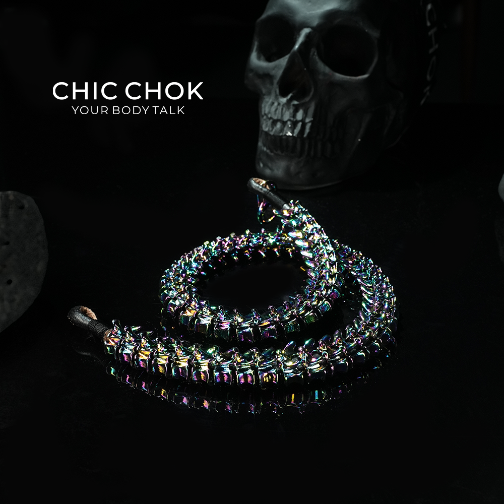 [CHICCHOK] Dragon Themed Choker - Bone Charm Elegance, A Fusion of Strength and Softness in a Choker Design Highlights(Dazzling Colors)