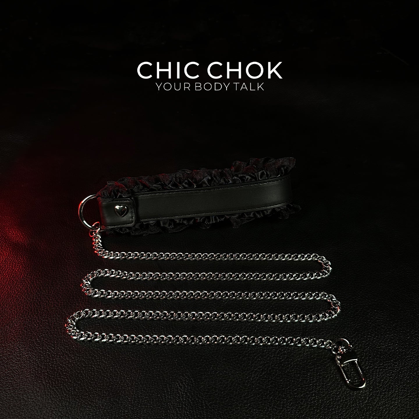 CHICCHOK [Kitty Love] Kitty Themed Cute Lovely Leather Lace with Bell Adjustable Choker