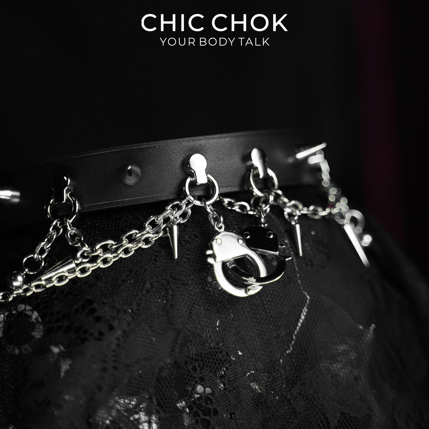 CHICCHOK Unbound Dual Rings Handcuff Necklace | Detachable Stainless Steel Double Layer Choker | Subversive Y2K Industrial Punk Multi-Wear Y-Lariat Chain Jewelry for Sensitive Skin