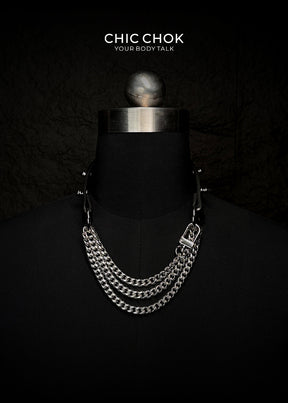 CHICCHOK [Spiked Breathless] Black Choker With Spikes Stylish Pulling Choker Necklace Spikes
