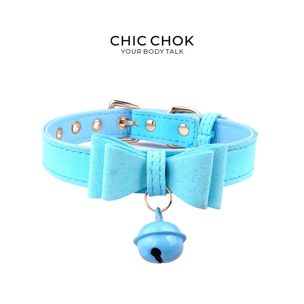 CHICCHOK[ Miss Belle ] Fashion Cute and Lovely Style, Bow Tie with Bell Daily Wear Leather Necklace Choker slipchaincollarwomen Bow Pendant Necklace bow pendant necklace