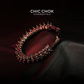 chicchok dragon theme bracelet, heavy metal, punk, wasteland style, handmade