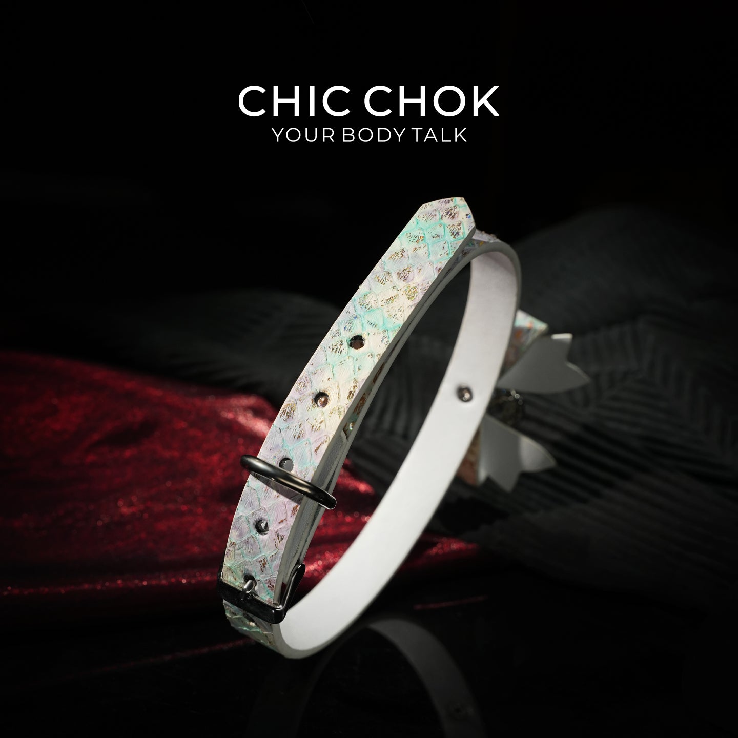 CHIC CHOK: Tranquil Abundance Pearly Iridescent Shell Textured Bow Necklace