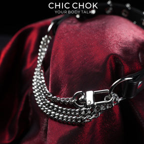CHICCHOK Synapse Pulse | Choker cyberpunk com espikes | Coleira industrial preta fosca