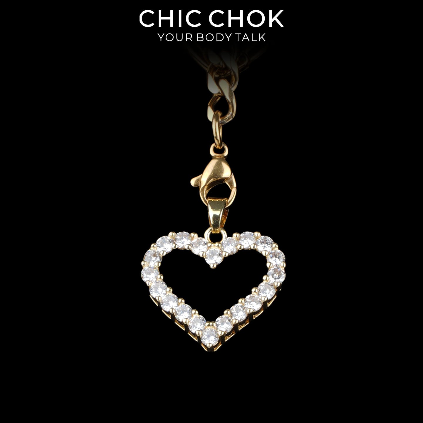 Kalung Y-Lariat Bintang Emas CHICCHOK | Rantai Kuba Baja Tahan Karat Berlapis Emas 18K | Perhiasan Coquette Liontin Hati Emas Hancur Bertekstur Antik