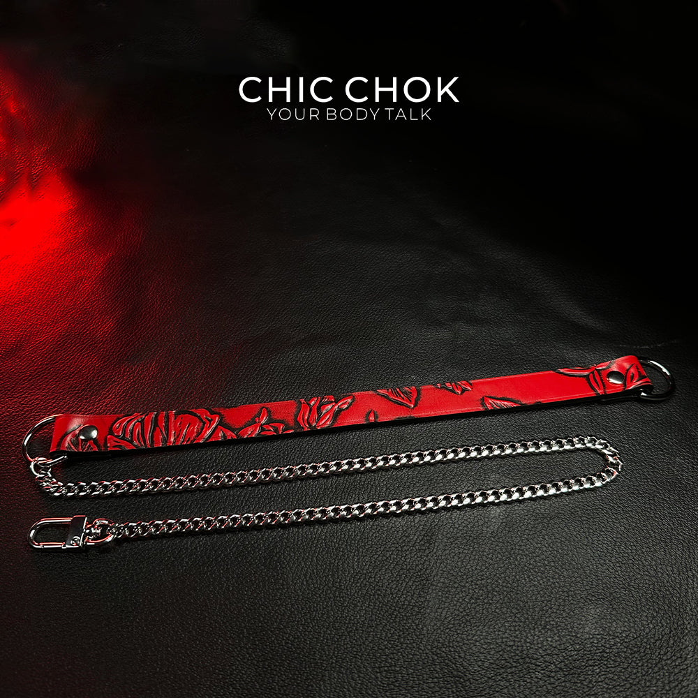 CHICCHOK [Breathless] Pulling Fashion and Fun Choker(Black and Red Pattern)