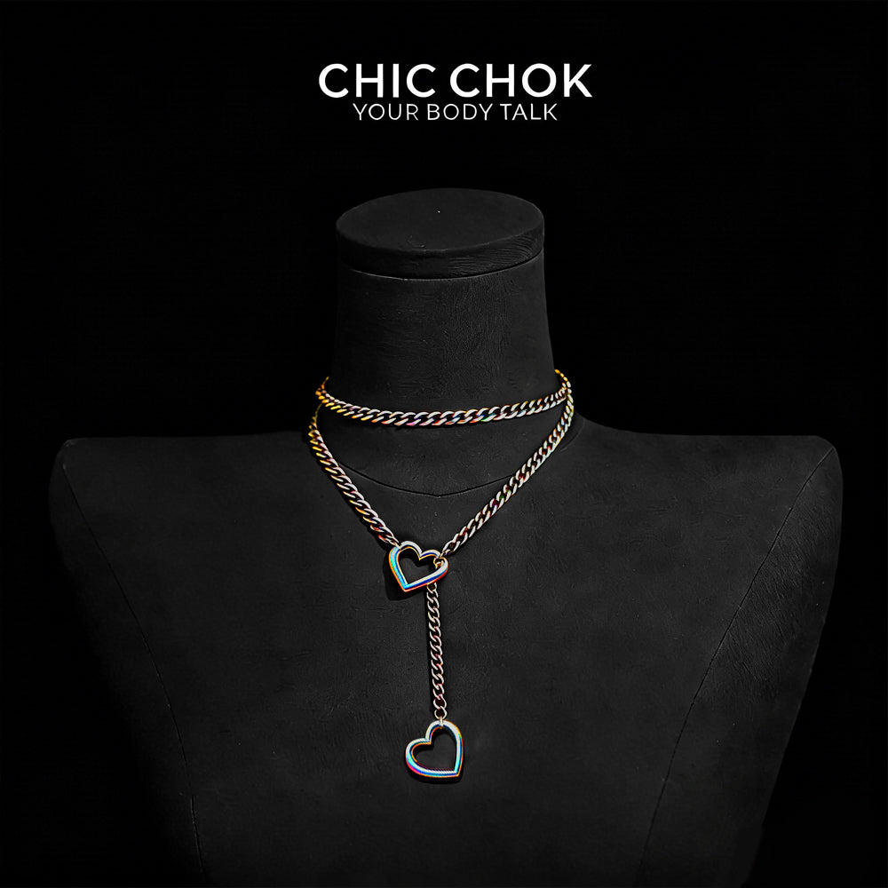CHICCHOK [MeowChain] Heart O-ring Cuban chain necklace