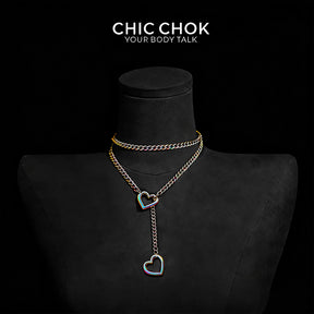 CHICCHOK [MeowChain] Heart O-ring Cuban chain necklace