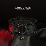 CHICCHOK [Kitty Love] Choker Bertema Kitty yang Imut dan Manis, Kulit Renda dengan Lonceng, Dapat Disesuaikan