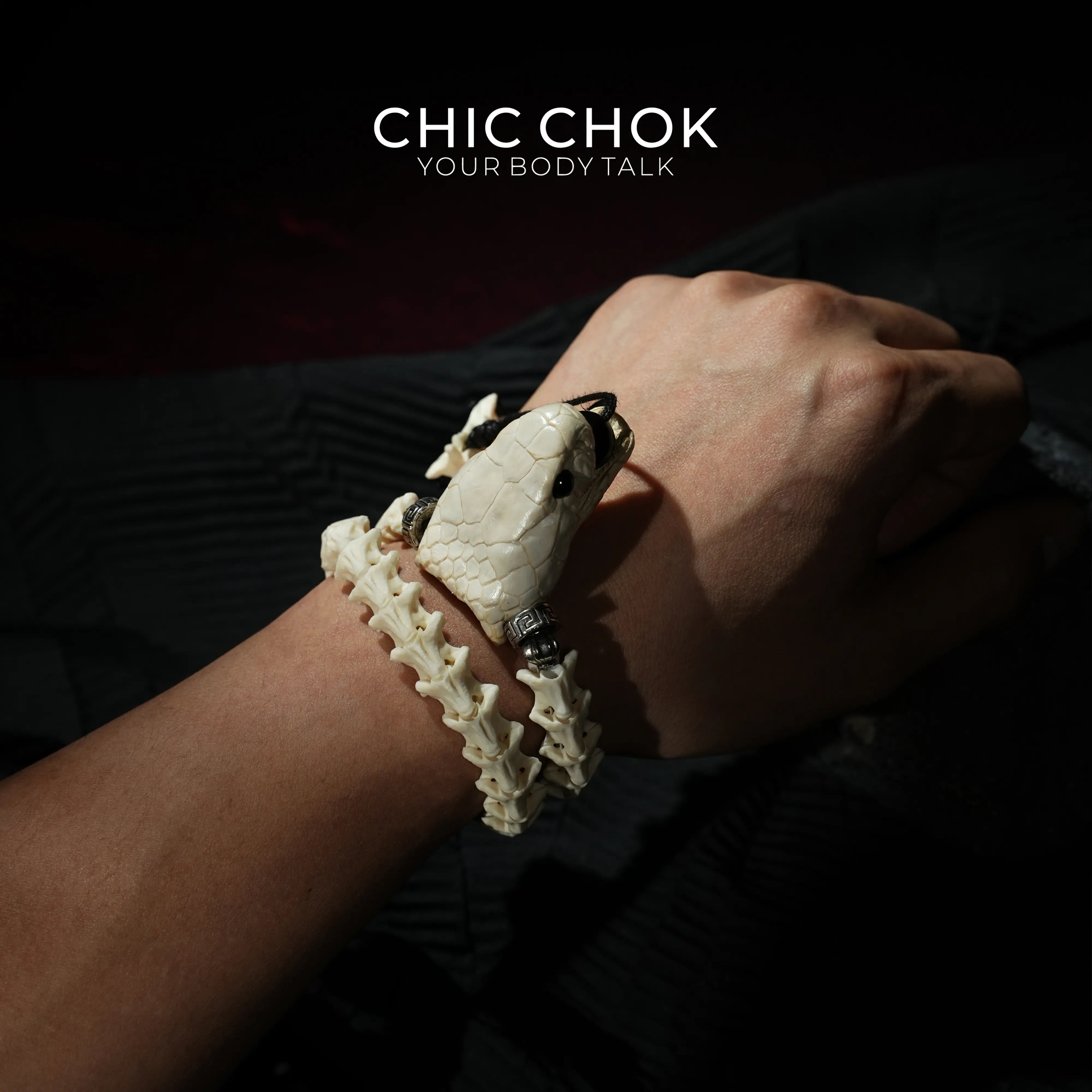 CHIC CHOK [Serpent Bone Pledge] Bracelet—A Wild Declaration of Dark Aesthetics