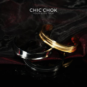 CHICCHOK Classic Close Bracelet Stainless Steel Subtle Stylish Non-Adjustable Bracelet