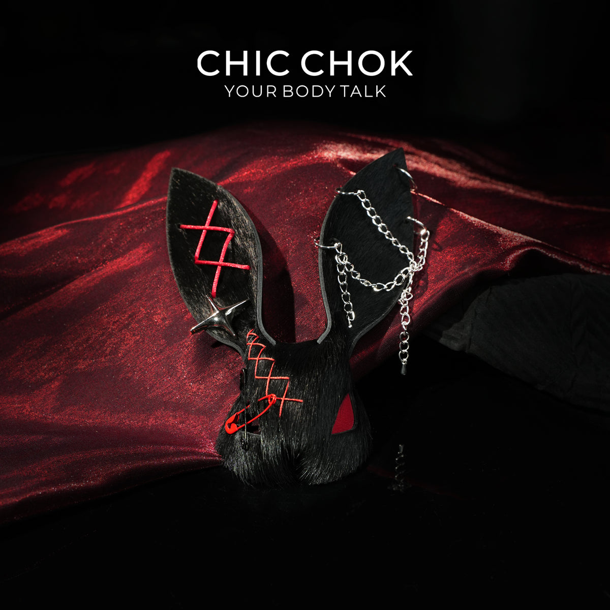 CHICCHOK Gothic Bunny | Genuine Pony Hair Necklace & Bag Charm | Punk Harajuku Leather Ritual