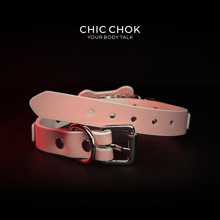 puppy love Pink and white puppy choker  Hang Tag