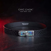 CHICCHOK [Aphrodite] - Black Python Fritillaria Front Closure Fashion Non-adjustable Choker