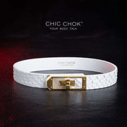 CHICCHOK [Athena] - White Python Hide Fritillaria Fashion Non-adjustable Choker