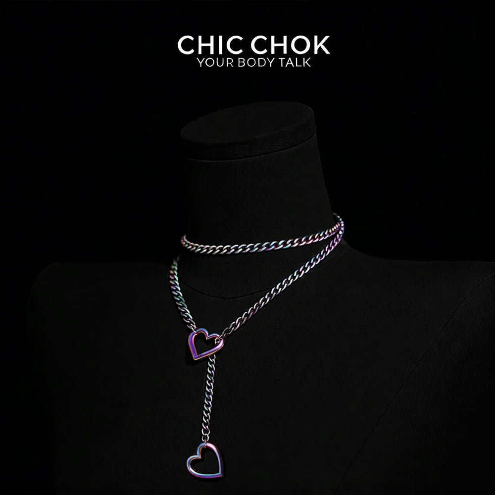 CHICCHOK [MeowChain] Heart O-ring Cuban chain necklace