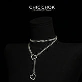 CHICCHOK [MeowChain] Heart O-ring Cuban chain necklace