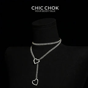 CHICCHOK [MeowChain] Heart O-ring Cuban chain necklace