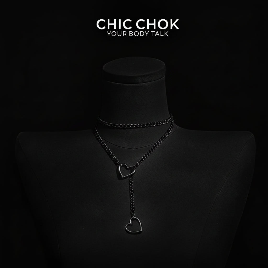 CHICCHOK [MeowChain] Heart O-ring Cuban chain necklace
