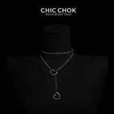 CHICCHOK [MeowChain] Collar de cadena cubana con anilla en O y corazón