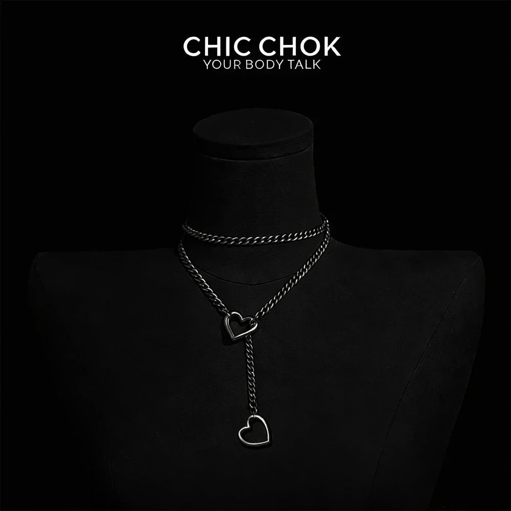 CHICCHOK [MeowChain] Heart O-ring Cuban chain necklace