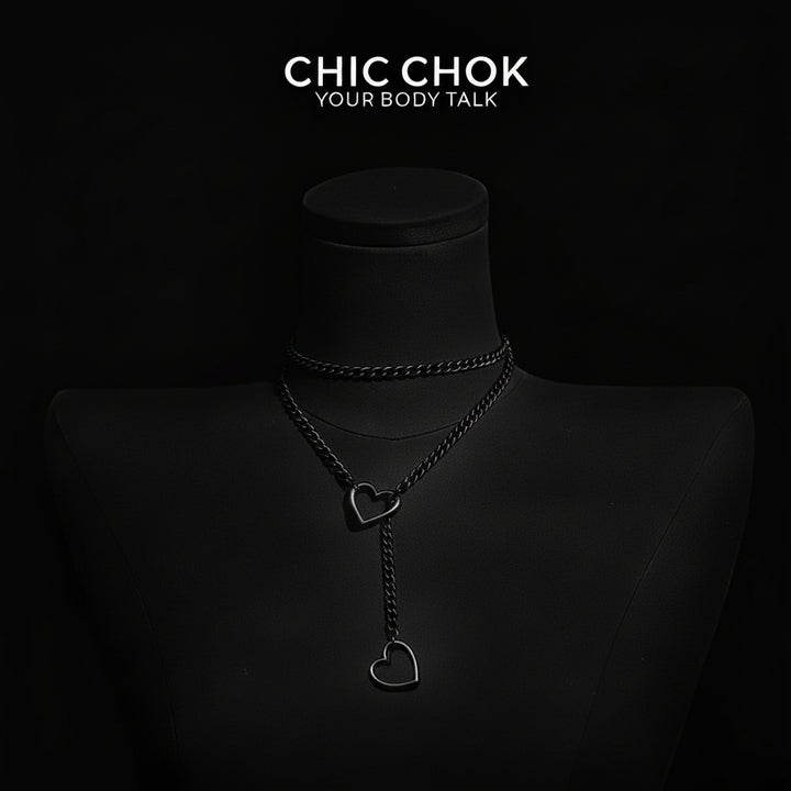 CHICCHOK [MeowChain] Heart O-ring Cuban chain necklace