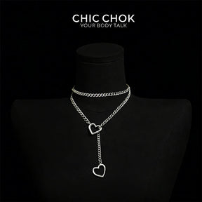 CHICCHOK [MeowChain] Heart O-ring Cuban chain necklace
