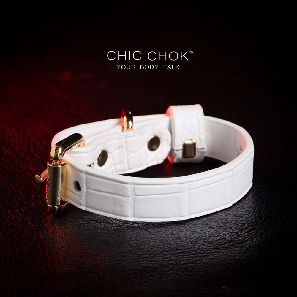 CHICCHOK [Daylight Chaser] bracelet, exquisite and timeless charm. Adjustable bracelet made of premium white leather with exquisite crocodile pattern, luxurious and durable.
