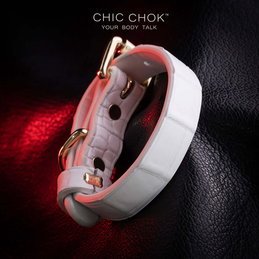 CHICCHOK [Daylight Chaser] bracelet, exquisite and timeless charm. Adjustable bracelet made of premium white leather with exquisite crocodile pattern, luxurious and durable.