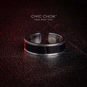 Anillo abierto clásico de plata negra CHICCHOK Dr. Lecter - Anillo metálico