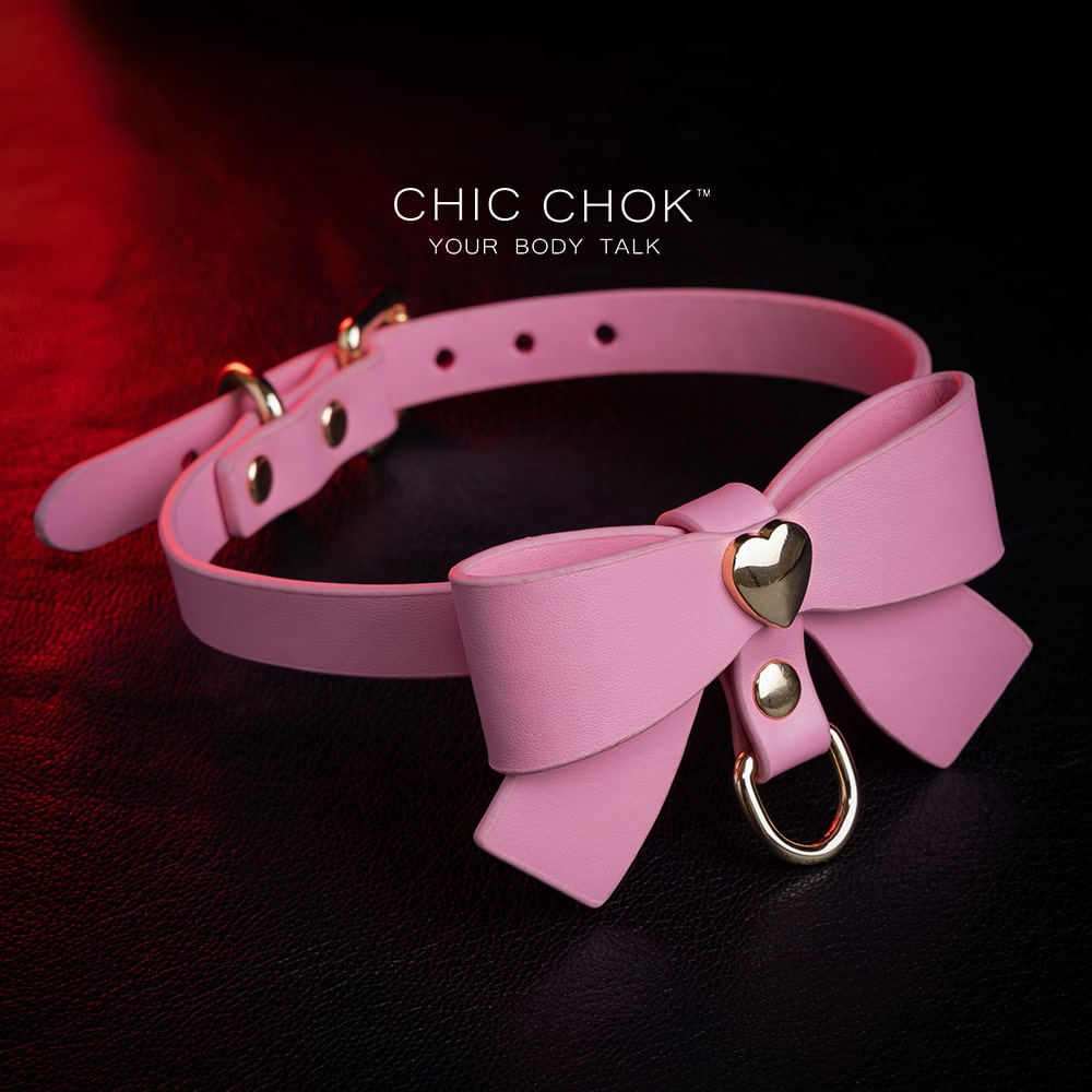 chicchok fristlove black collar, Butterfly necklace High-quality leather, handmade , pink choker