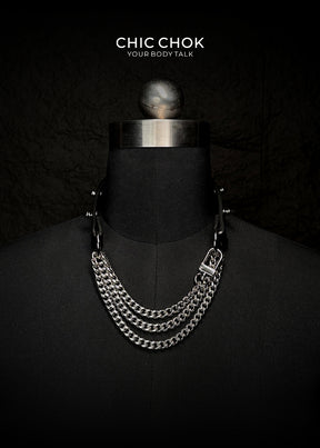 Chicchok Breathless Choker with sharp silver spikes, designed for a bold and edgy style