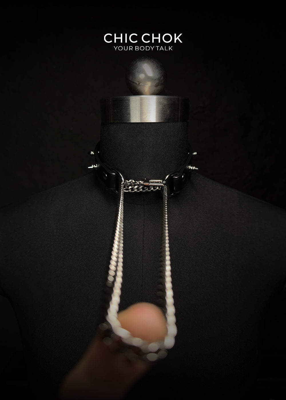 Chicchok Breathless Choker with sharp silver spikes, designed for a bold and edgy style silver gold