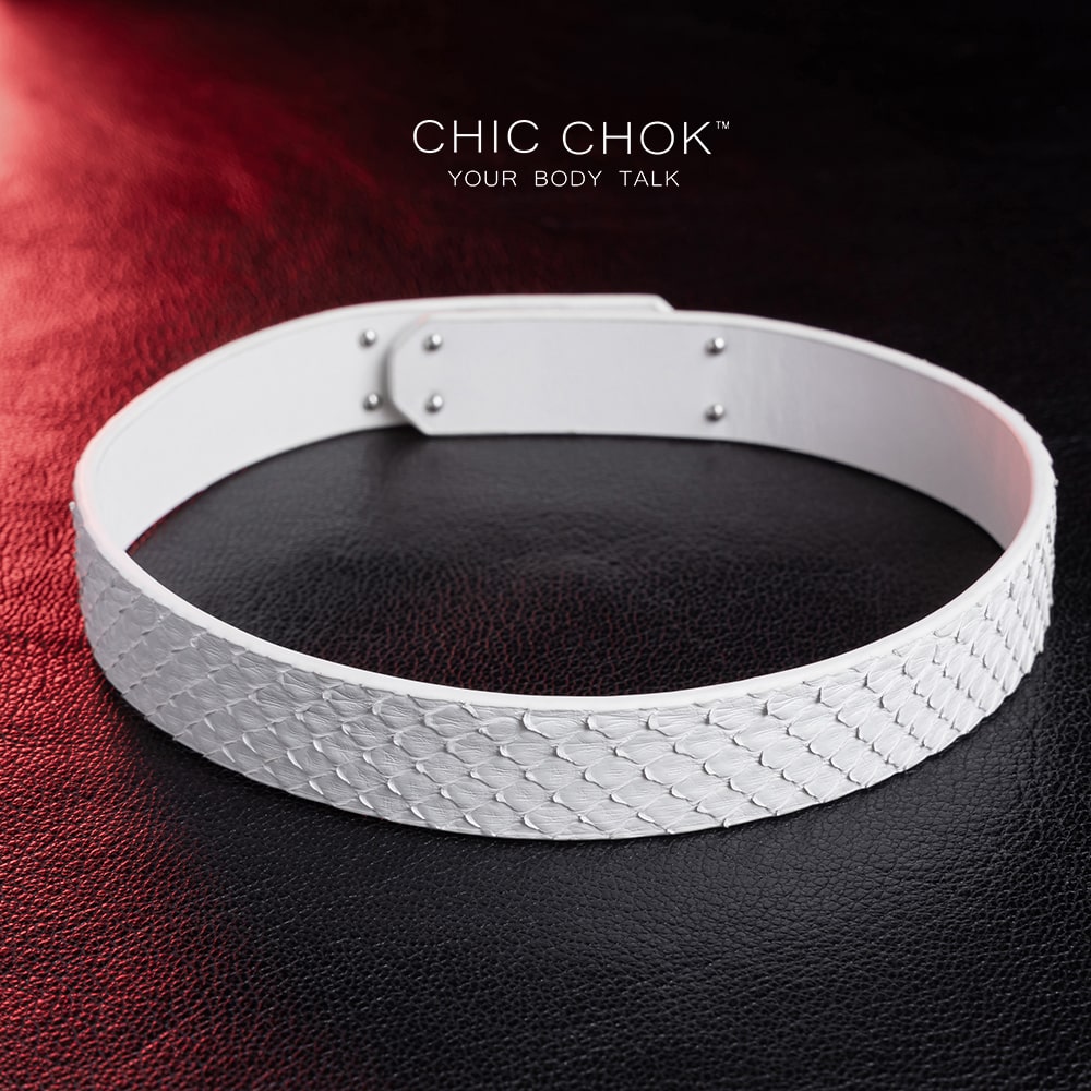 CHICCHOK-choker minimalism with Intricacy white collar handmade