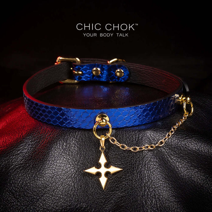 Blue original design collar, role play,