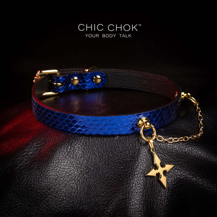 Blue original design collar, role play, star logo