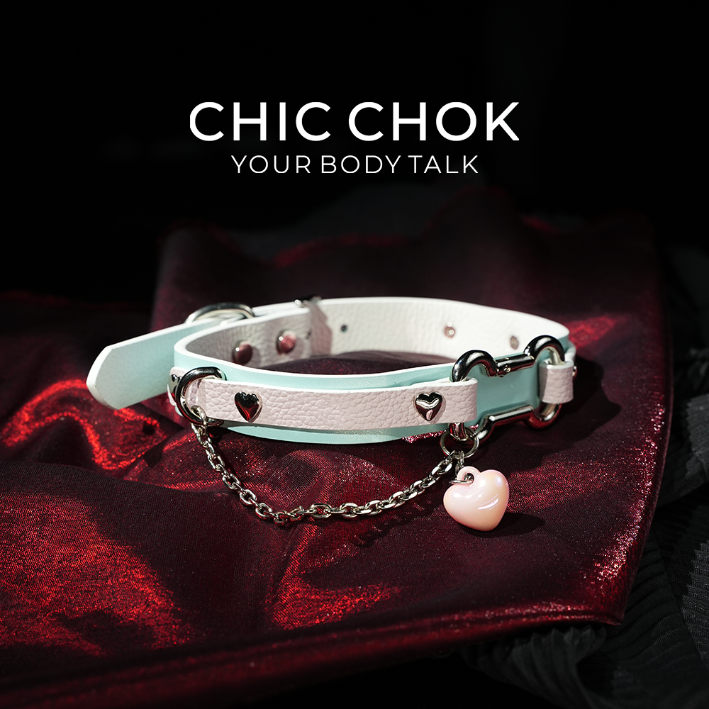 Cotton Candy Puppy - Pastel Blue & Pink Bone Choker