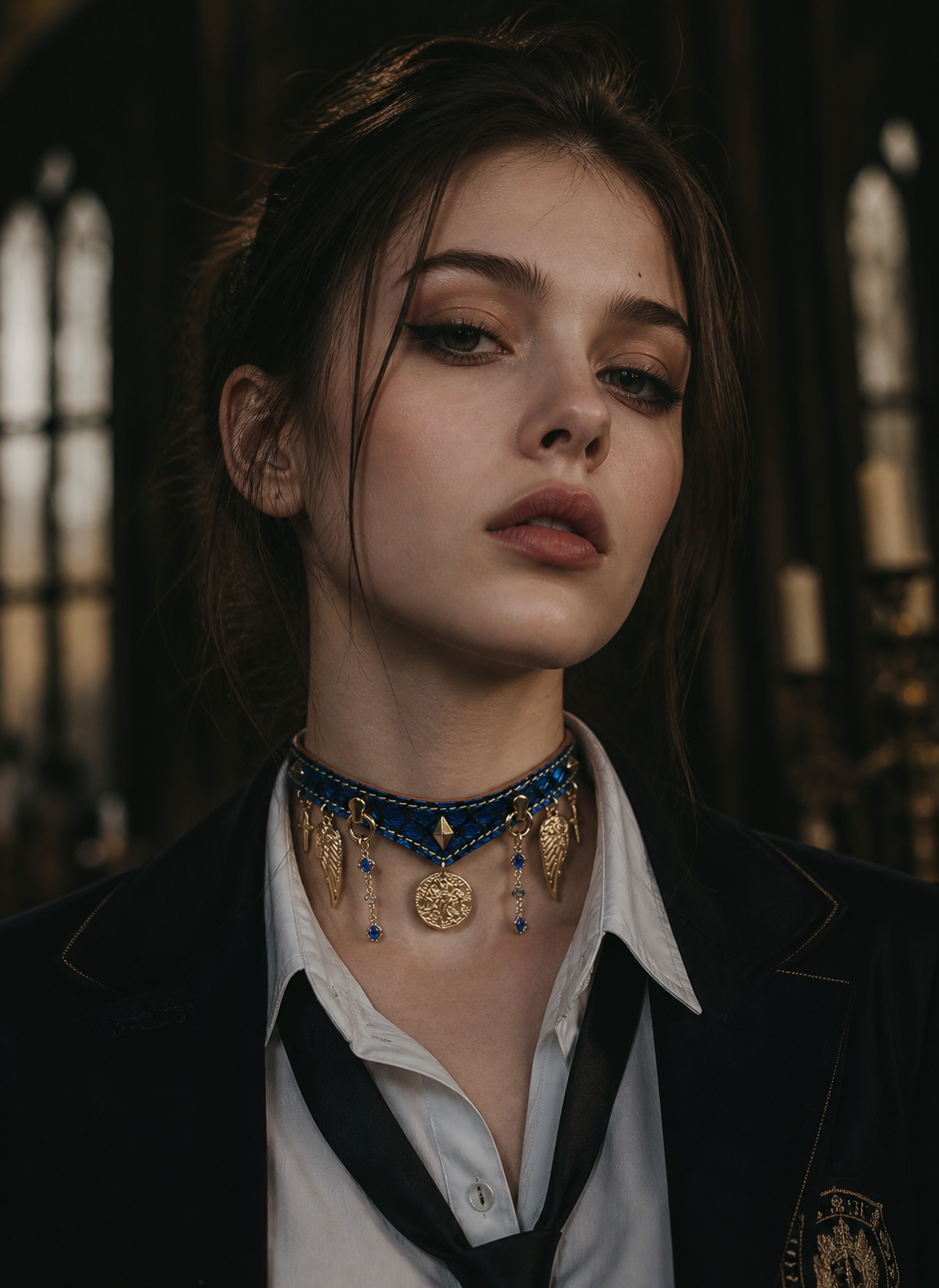 CHICCHOK Astral Sequence Zodiac Choker Collection | Custom Genuine Cowhide & Snakeskin Collar | 12 Astrology Tarot Heavy Metal Neckwear