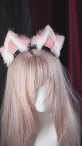 CHICCHOK ピンクヘイズ アニマトロニクス ネコ耳 | 動くぬいぐるみ風キャットイヤーヘッドバンド | パステルゴス サイバーコスプレアクセサリー