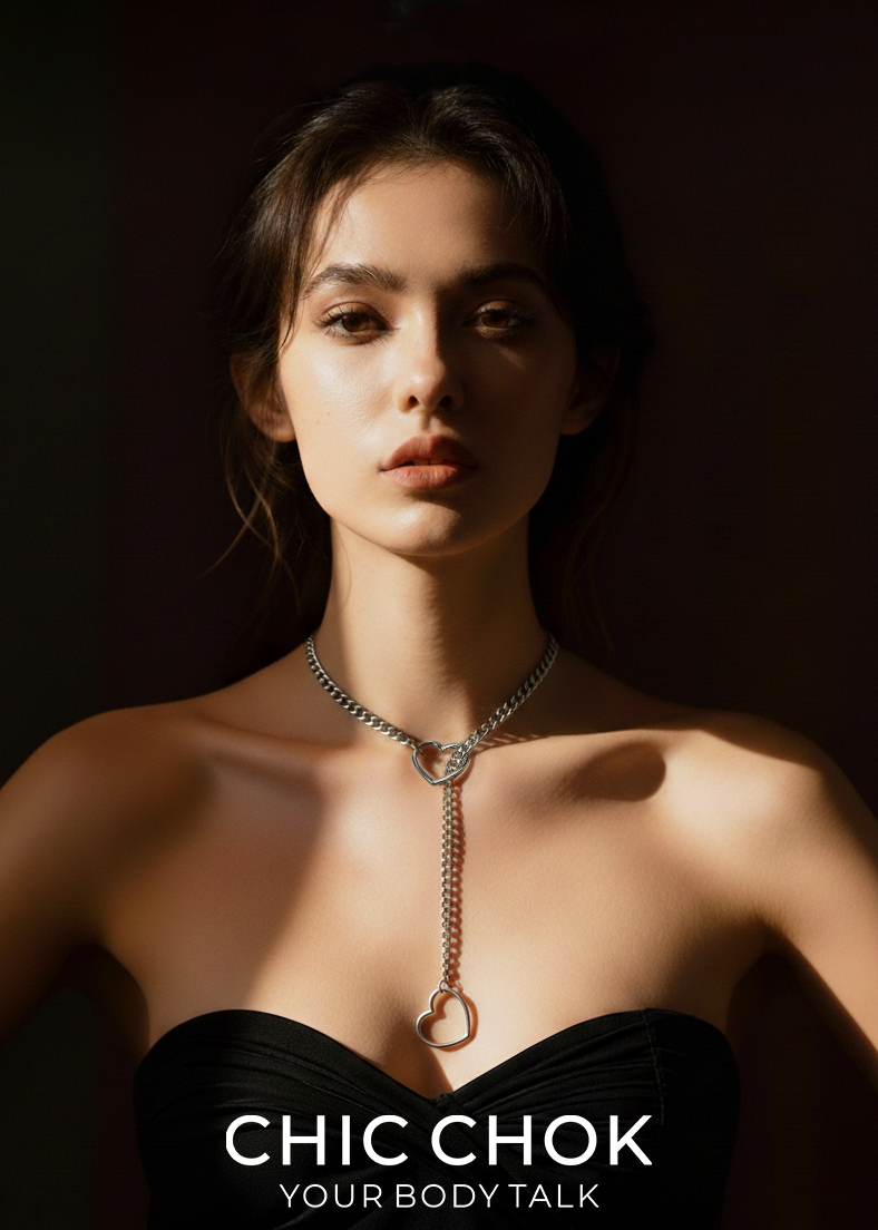 CHICCHOK [MeowChain] Heart O-ring Cuban chain necklace