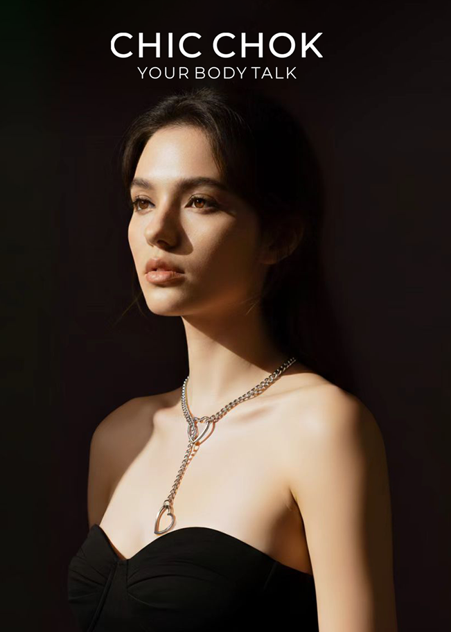 CHICCHOK [MeowChain] Heart O-ring Cuban chain necklace