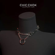 CHICCHOK [Betty] - Gargantilla de moda reversible con cierre de anillo en O y púas